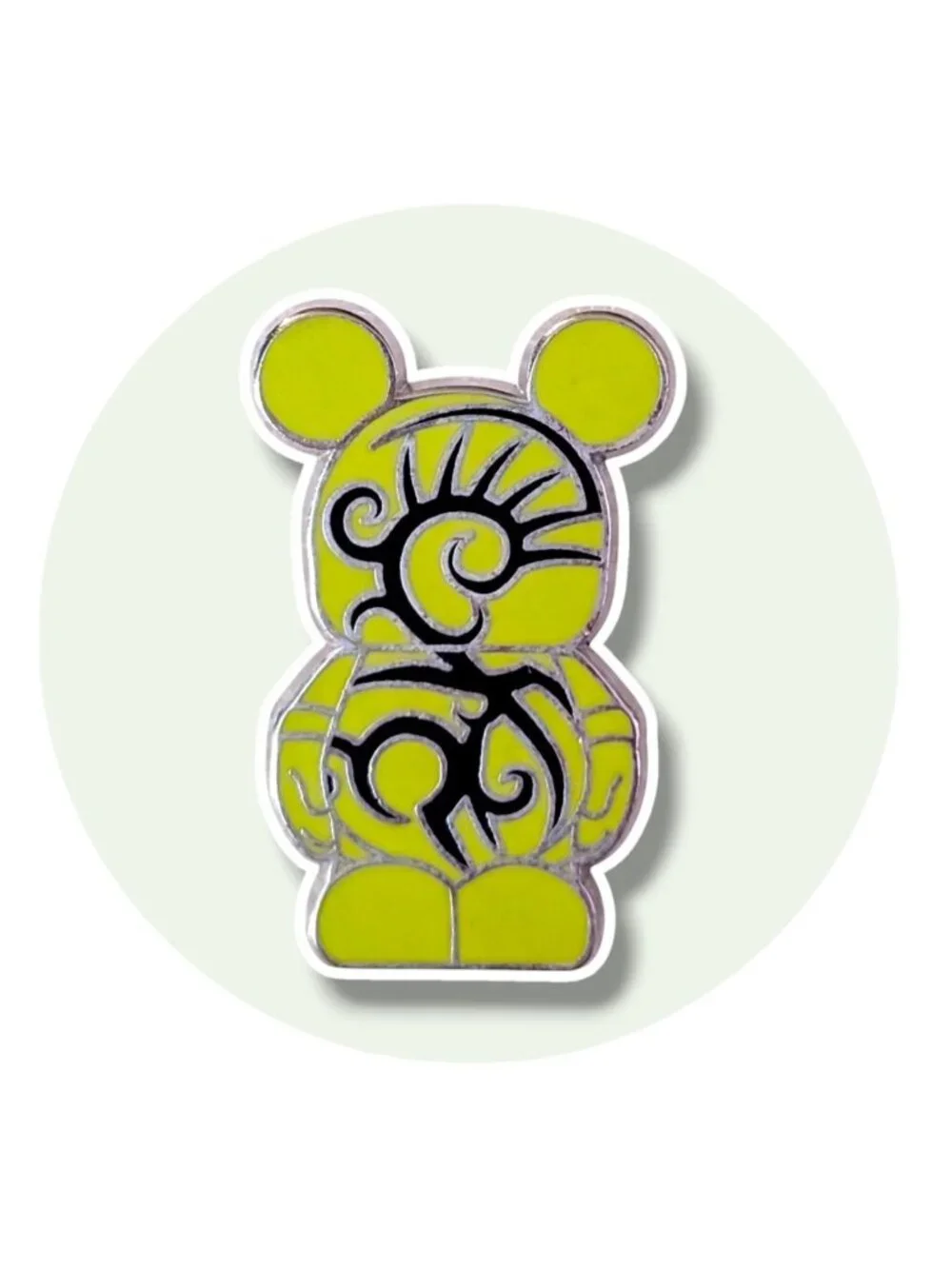 Vinylmation Jr. Disney Pin: Green and Black Tribal Pattern